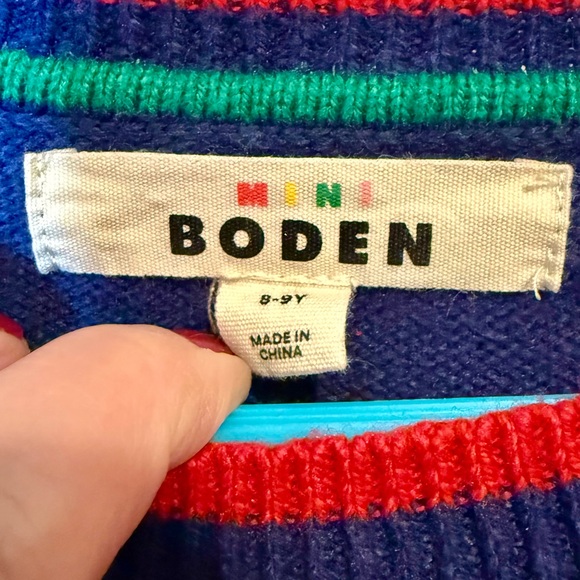 Mini Boden Christmas Elf Guinea Pig Sweater Navy Blue Size 8-9 Years - Picture 5 of 9